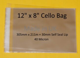 12 x 8 Cello Bags - 305mmx211mm