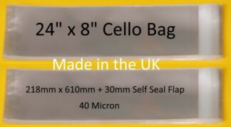 24 x 8 Cello Bag - 218mm x 610mm