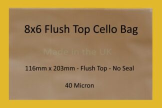 8" x 6" Flush Top Cello Bag