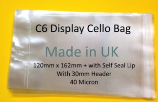 C6 Cello Display Bags