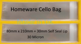 Homeware - 80x210mm Cello Bag